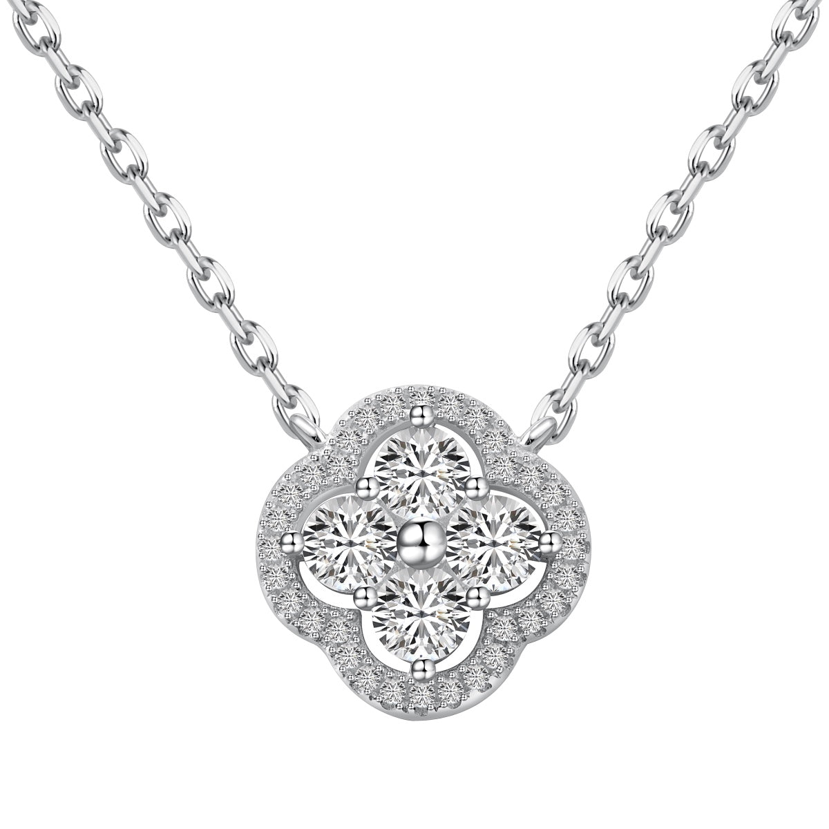 [Vivid Aurora]Exquisite Necklace With Four-Leaf Clover Flower Design