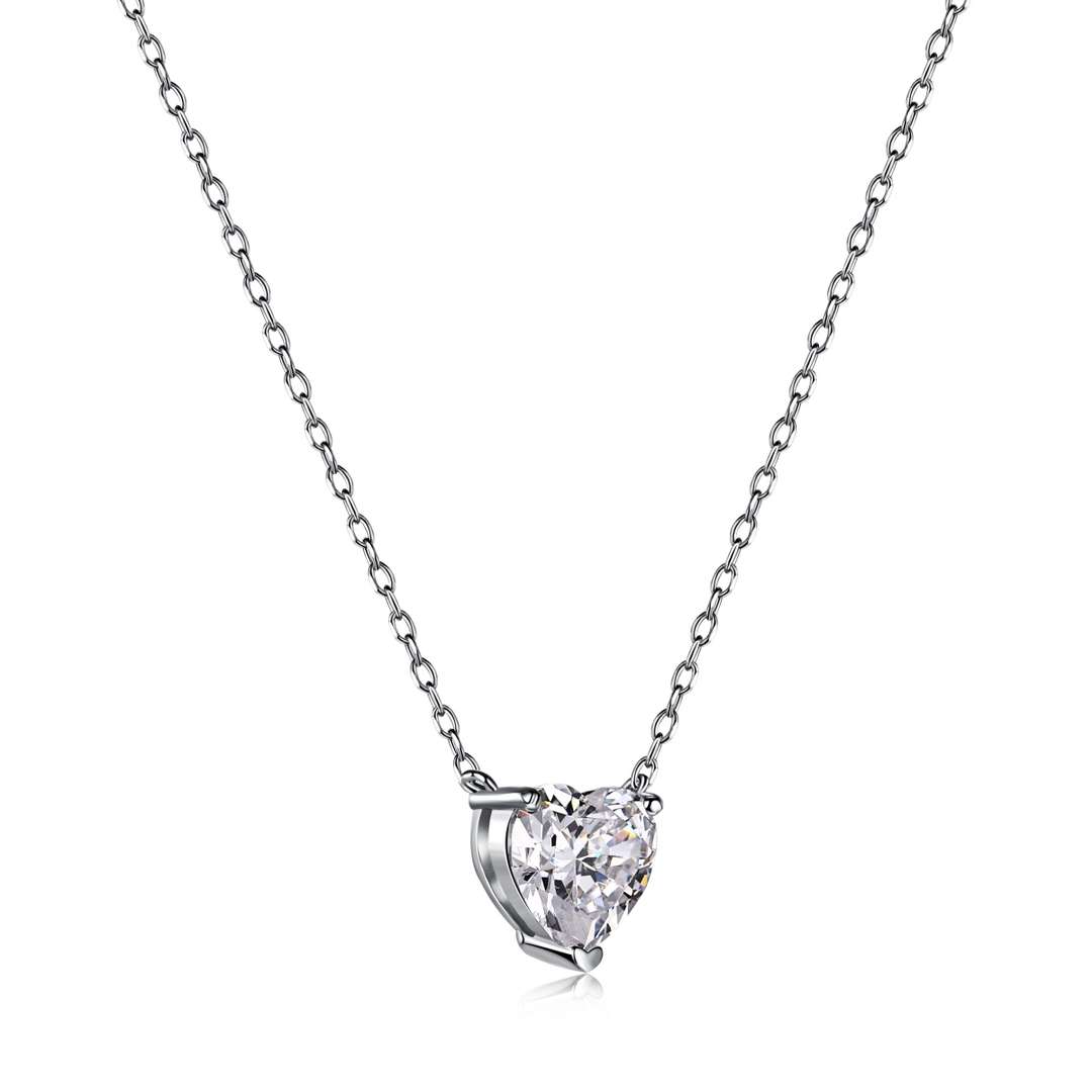 [Vivid Aurora]Heart Shape Main Stone Pendant Collarbone Necklace