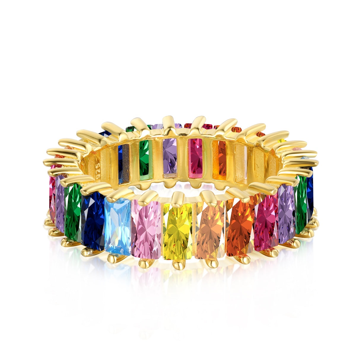 [Vivid Aurora]Unique Colorful Radiant Cut RIng