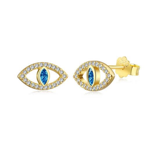 [Vivid Aurora]Blue Devil Eyes Hollow Stud Earrings