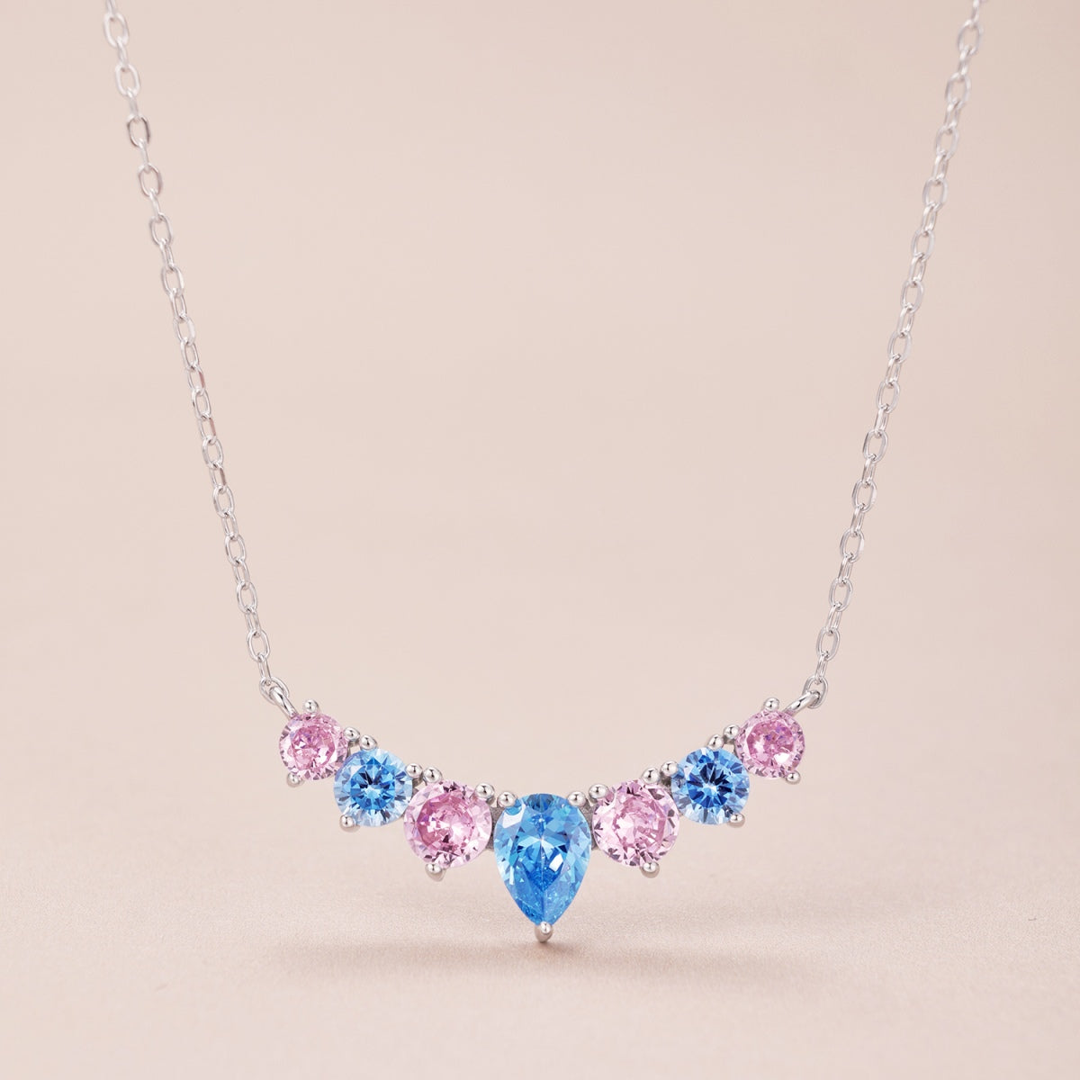 [Vivid Aurora]Dainty Colorful Heart Necklace