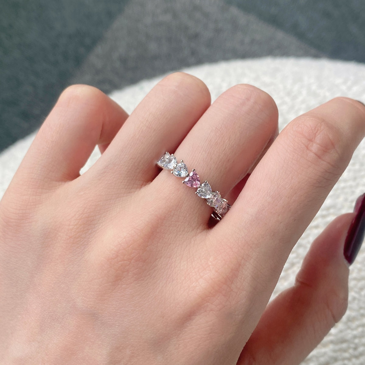 [Vivid Aurora]0.25 Carat Radiant Romance Heart Cut Lover Ring