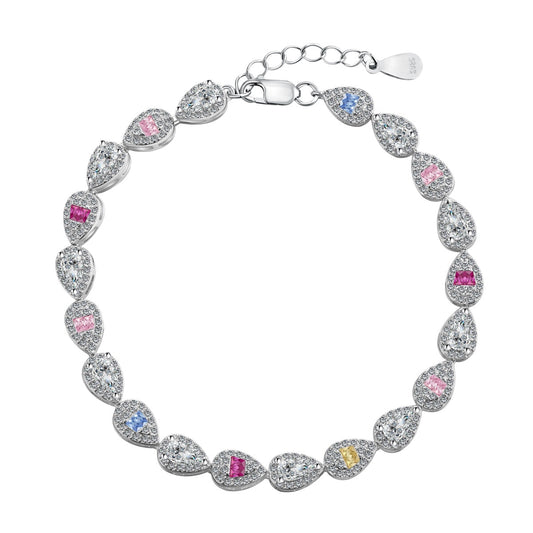 [Vivid Aurora]0.25 Carat Radiant Water Drop Shape Daily Bracelet