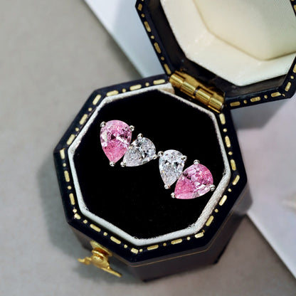 [Vivid Aurora]Dazzling Elegant Heart Cut Lover Earrings