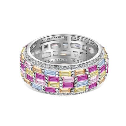 [Vivid Aurora]Radiant Colorful Radiant Cut Daily Ring